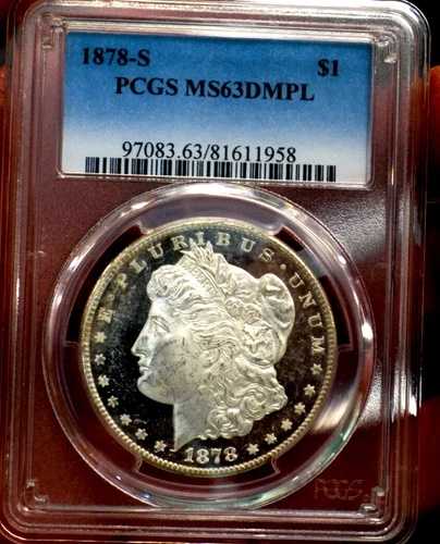 モーガン ドル 1878 S PCGS MS 63 DMPL +++++ 白黒 アンダーグレード PQ !! 400,400円