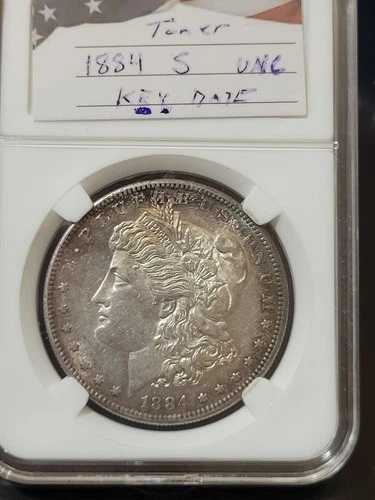 1884-S モルガン銀貨、希少価値の高い、厳選されたキーデート！トナー
