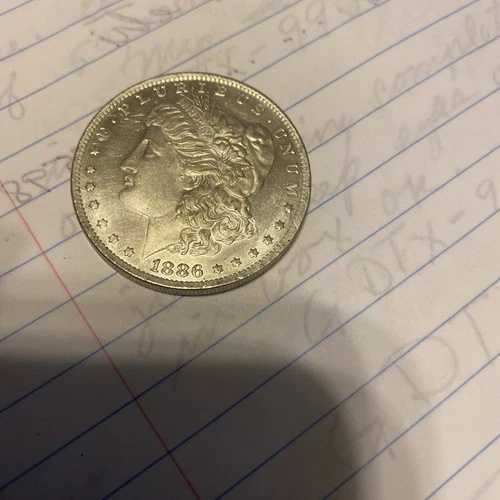 1886-O モルガン銀貨、状態良好、細部まで非常に良好