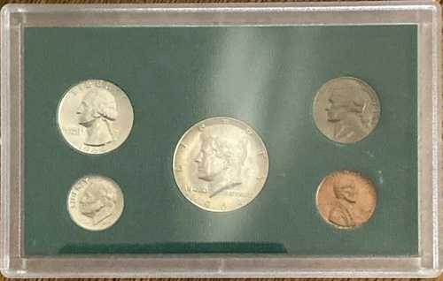 1964年～P 米国造幣局 コインセット 90%銀 未流通、ケース入り 30,030円