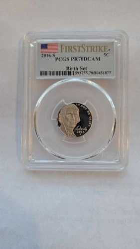 2016-S ジェファーソン・ニッケル PCGS PR70 DCAM ファースト・ストライク・バース・セット・プルーフ