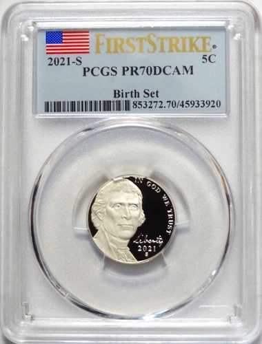 2021-S ジェファーソン ファースト ストライク バースセット ニッケル フラッグラベル PCGS PR70DCAM