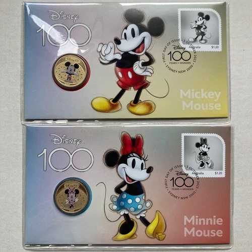 2023年 ディズニー 100周年記念 ミッキー＆ミニーマウス PNCセット カラー1ドルコイン