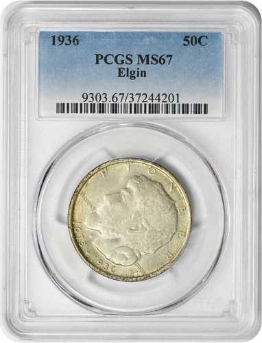 エルジン記念銀貨ハーフドル 1936年 MS67 PCGS