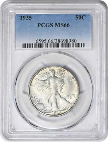 1935年ウォーキング・リバティ・シルバー・ハーフドル MS66 PCGS