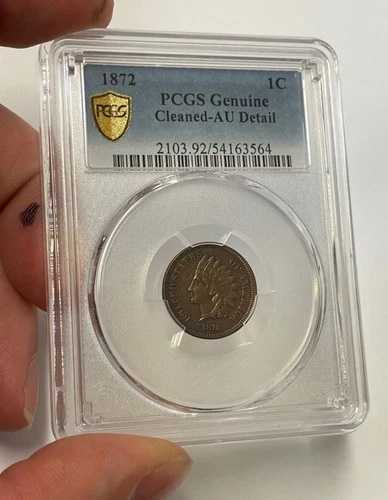 米国 - 1872年インディアンセント（PCGS AU詳細） - 希少 - 必ずお読みください