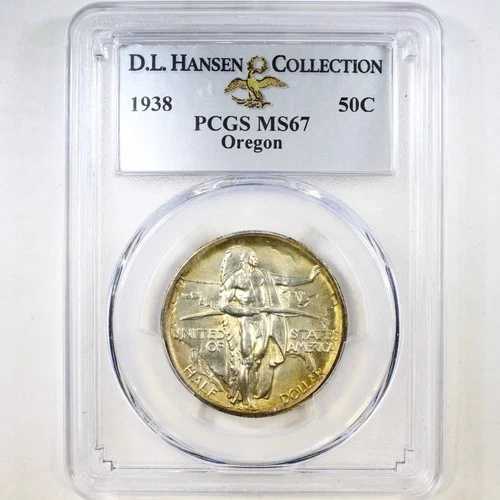 1938年 50セント オレゴン PCGS MS67 - クラシックシルバー記念品 - 少量発行