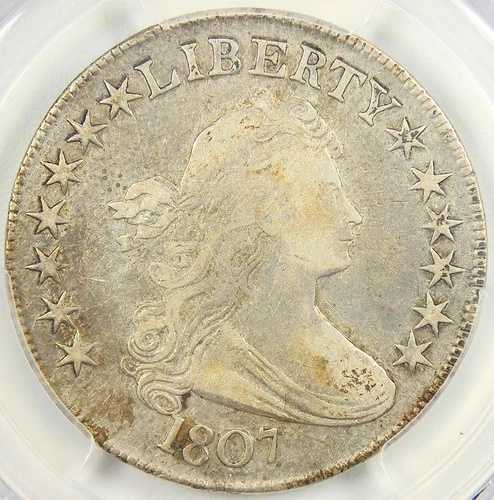 1807 年 ドレープ バスト ハーフ ドル 50 セント コイン - PCGS VF 詳細認定 - 希少!｜WORLD RESOURCE【QUEEN店】