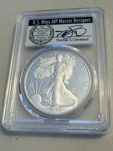 2025 W レーザー プライベート プルーフ シルバー イーグル PCGS PR70 クリーブランド アドバンスド リリース