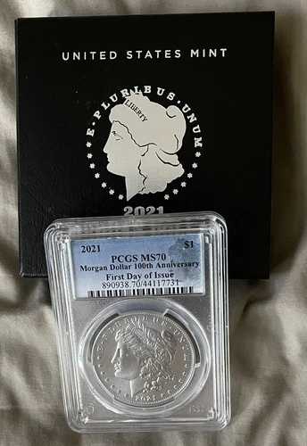 2021-P モルガン・ダラー フィラデルフィア PCGS MS70 初日発行 ブルーボックス & COA 158,400円