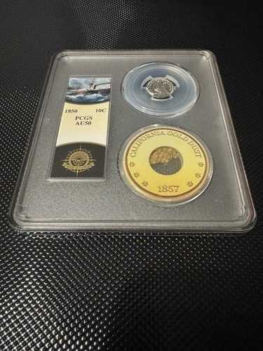 1850年 自由の女神像 10セント硬貨 PCGS Au 50 詳細