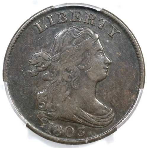 1803 C-3 R-2 PCGS VF 30 ドレープバスト ハーフセントコイン 1/2c