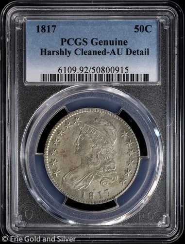 1817年 50セント キャップドバスト ハーフダラー PCGS 正規品 AU 詳細