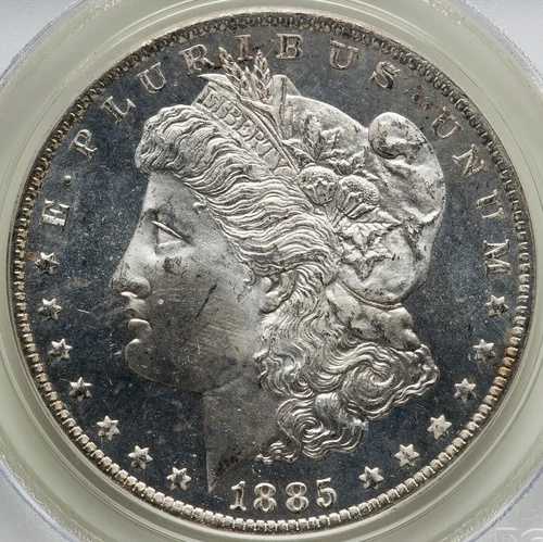 モルガン・ダラー 1885-O PCGS MS-64 ディープミラー プルーフ仕様!オールドグリーン PCGS スラブ!