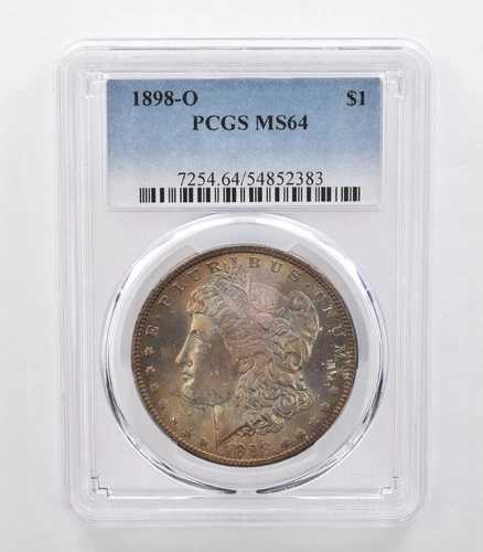 1898-O モルガン銀貨 MS64 PCGS レインボートーン *0723