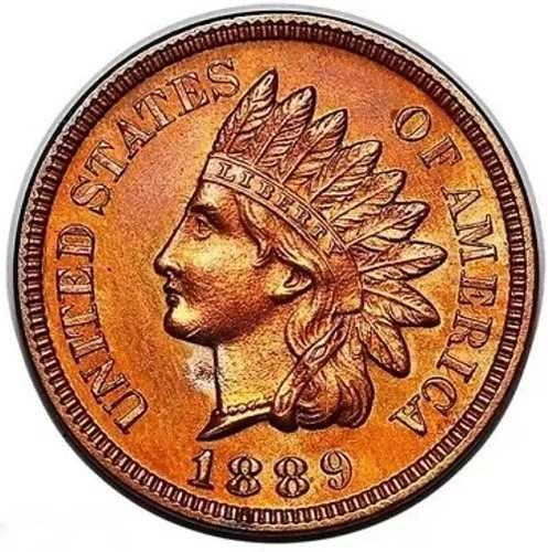 1889年製インディアンヘッド セントペニー プルーフ レッド レインボー 極上宝石 製造数わずか3,336個 #154
