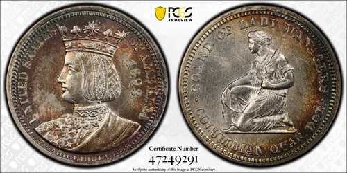 1893年 25セント イザベラ シルバー記念クォーター UNC 詳細