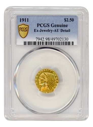 1911年 2.50ドル インディアンヘッド金貨 | PCGS認定 | AU詳細 | 投資