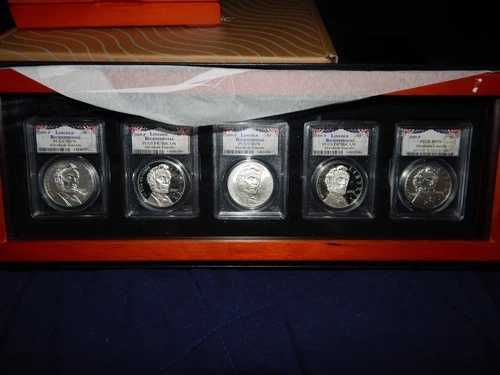 リンカーン 2009 バイセンテニアル シルバー ダラー PCGS MS70 & PR70DCAM 5枚セット ケース付き