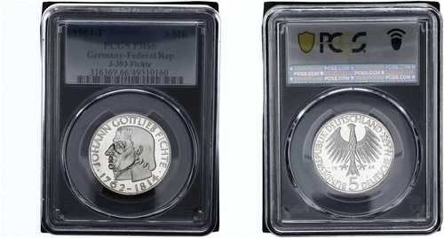 西ドイツ 5マルク 1964 J-393 スプルース PCGS PR66 プルーフ 118562-