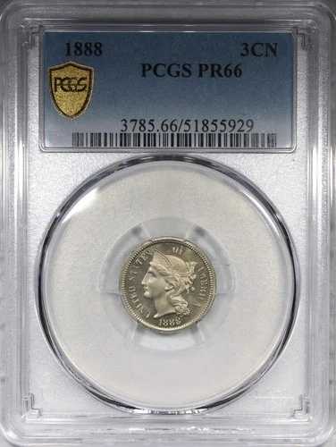 1888年 プルーフ 3セント ニッケル PCGS PR66 低鋳造コイン 3CN｜WORLD RESOURCE【QUEEN店】