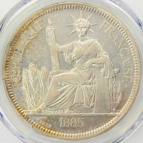 1885-A 中国 フランス領インドシナ ピアストルコイン Lec-266 - PCGS AU 認定詳細