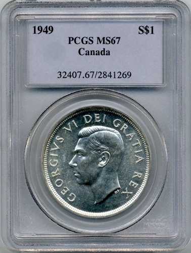 1949年カナダ銀貨 - PCGS Superb GEM MS 67