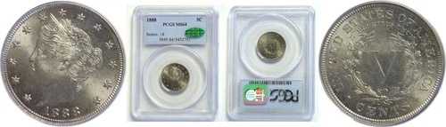 1888年 5C リバティニッケル PCGS MS-64 CAC