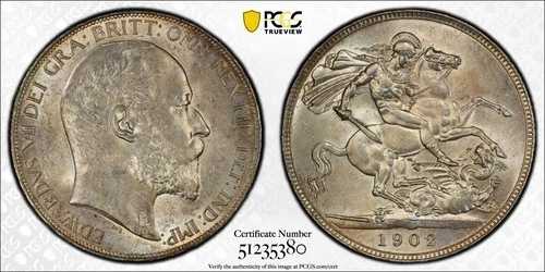 1902年 イギリス クラウン PCGS MS62