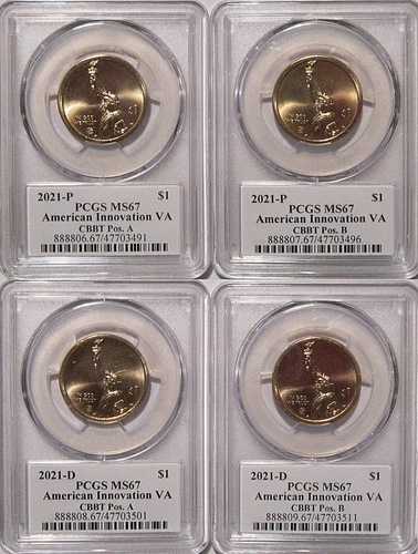 2021 P & D Innovation Dollar VA ベイブリッジトンネル PCGS MS67 ポジション A & B