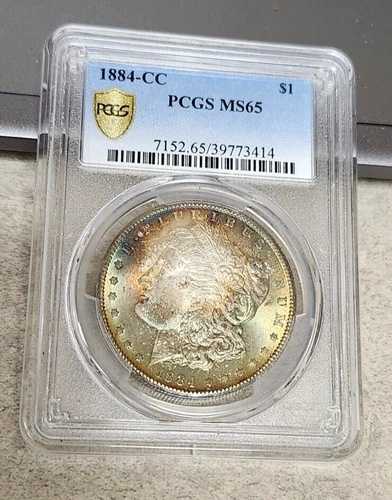 1884-CC モーガン ダラー - スーパー トナー - MS65 - PCGS - まさにすごい!