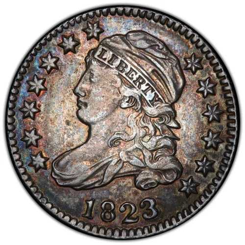 1823/2年 キャップドバストダイム ? ラージE ? PCGS XF40 (トレーダー・ビーホルダー) ? 希少 ? TH6