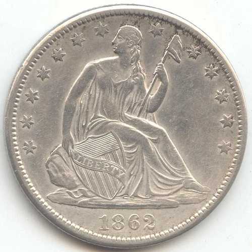 1862-S 着席型自由の女神像 50セント硬貨、オーストラリア 詳細