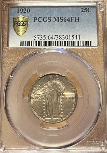 1920年 PCGS MS64FH 自由の女神立像シルバークォーター-|WORLD RESOURCE【QUEEN店】