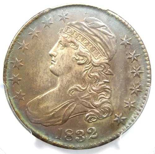 1832年 キャップドバスト ハーフドル 50セントコイン - PCGS 未流通詳細 (UNC MS)