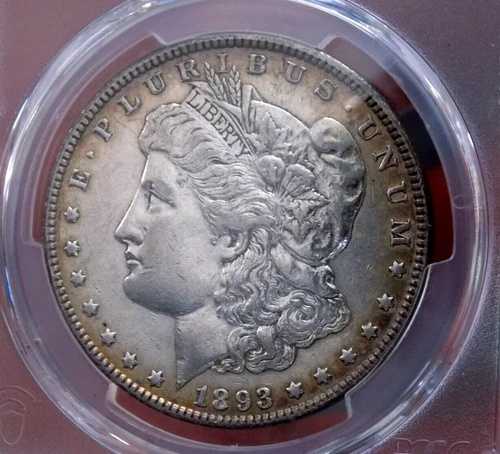 モーガン シルバードル 1893年 P 希少 日付 PCGS XF アンダーグレード 外観 AU++ 良好|WORLD RESOURCE【QUEEN店】