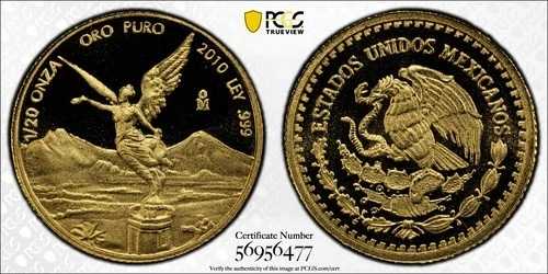2010年-月 PCGS (ゴールドシールド) PR69DCAM 1/20オンス プルーフゴールド リベルタッド - 人口: 11｜WORLD RESOURCE【QUEEN店】