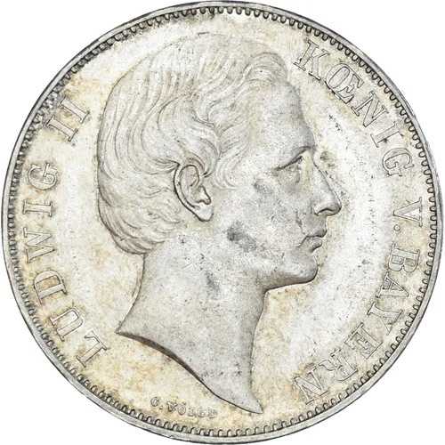 [#1172432] コイン、ドイツ諸州、バイエルン、ルートヴィヒ2世、ターラー、1870年、ミュンヘン、MS｜WORLD RESOURCE【QUEEN店】