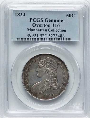 1834 年 キャップド バスト 50 セント - PCGS 正規品 - O-116 - スーパー コレクター サンプル!｜WORLD RESOURCE【QUEEN店】