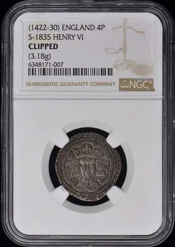 (1422-30) イングランド S-1835 ヘンリー6世 4P NGC 切り抜き｜WORLD RESOURCE【QUEEN店】 166,650円