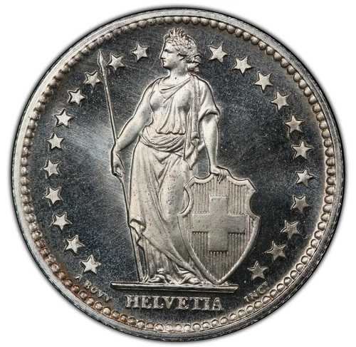 スイス - 1946 年連邦 2 フラン - PCGS SP67 - 息を呑むような品質!
