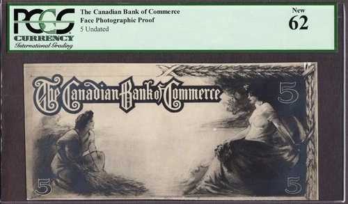カナダ カナダ商業銀行 5ドル札 ND 顔写真プルーフ UNC PCGS 62｜WORLD RESOURCE【QUEEN店】