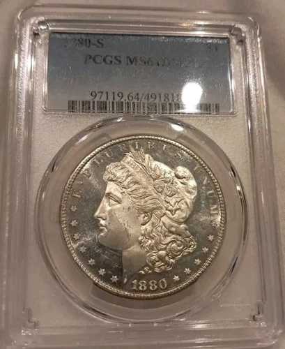 1880-S 1ドル モルガン銀貨 PCGS MS-64DMPL 驚異のコントラスト！白黒｜WORLD RESOURCE【QUEEN店】