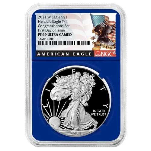 2021-W $1 1オンス T-1 プルーフ アメリカン シルバー イーグル コングラチュレーション セット NGC PF69UC
