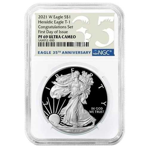 2021-W プルーフ $1 タイプ1 アメリカンシルバーイーグル コングラチュレーションセット NGC PF69UC FDI