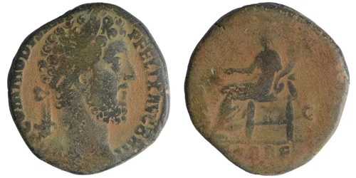 コモドゥス 187-188AD AE セステルティウス。フォルトゥナ 着席