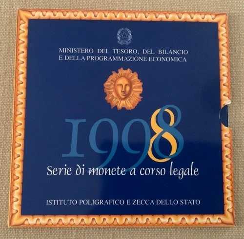 1998年 イタリア ロレンツォ・ベルニーニ 公式造幣局 12 UNC コインセット 500 & 1000 シルバーリラ