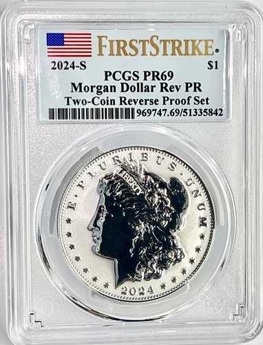 2024-S PCGS MS69 モルガン・ダラー Rev プルーフ 2枚セット - ファースト・ストライク