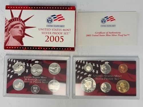2005 年シルバー プルーフ コイン セット、米国造幣局パッケージ、OGP COA 付属!!!