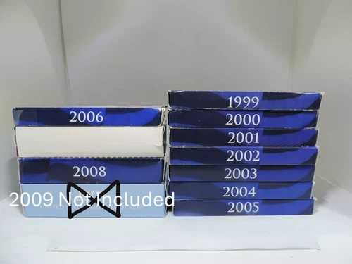 アメリカ造幣局プルーフセット、1999-2008年、10セット、オリジナルボックス